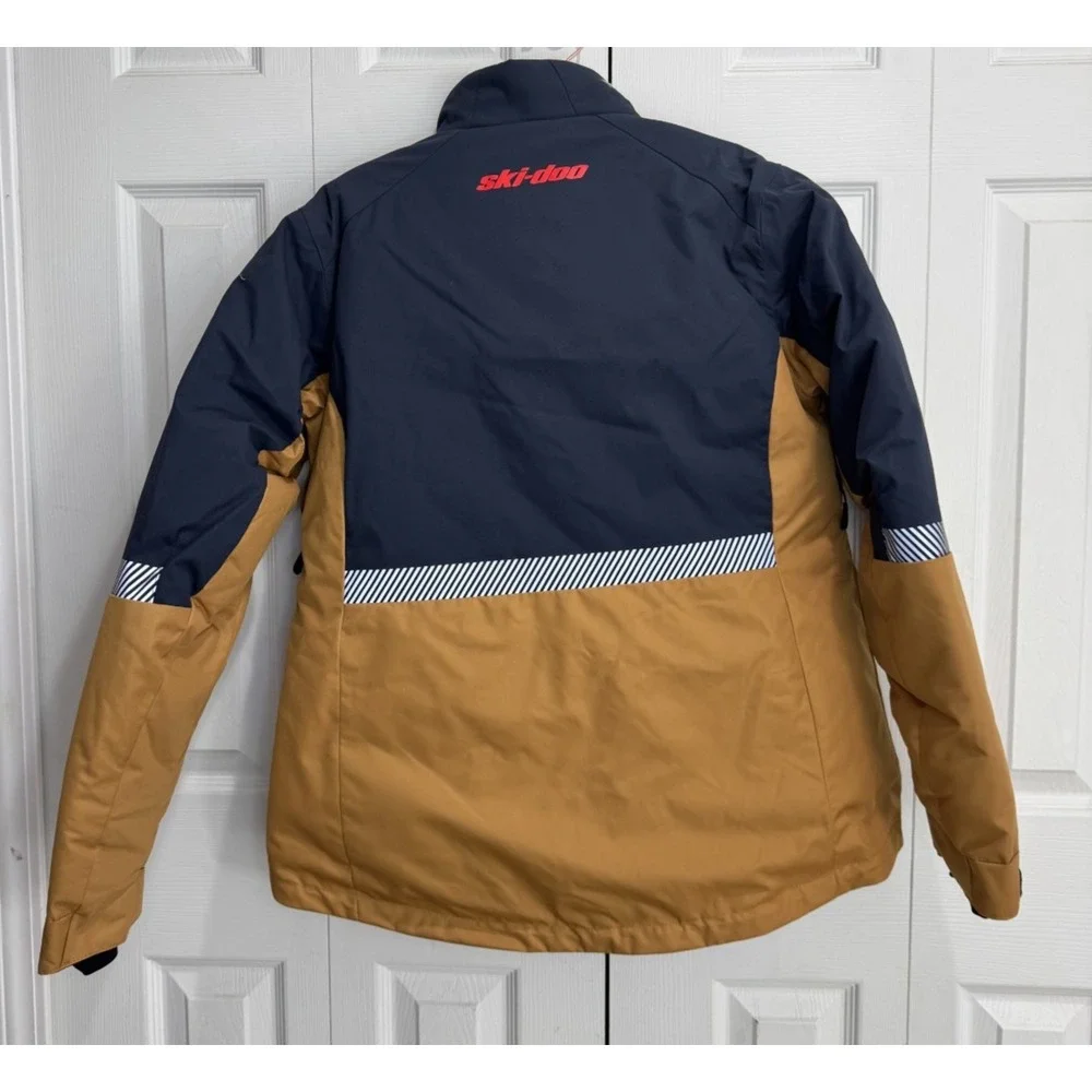 Ski-Doo Vasa jacket Women's Medium Dark Gray Tan Long Sleeve‎ Full Zip Outdoor